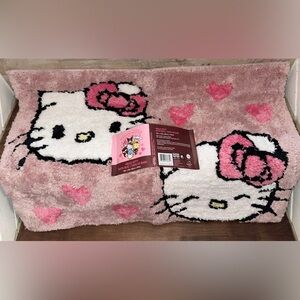 Wink Hello Kitty Face Pink Hearts Shag Bath Rug Bath Mat 21" x 31" New With Tag